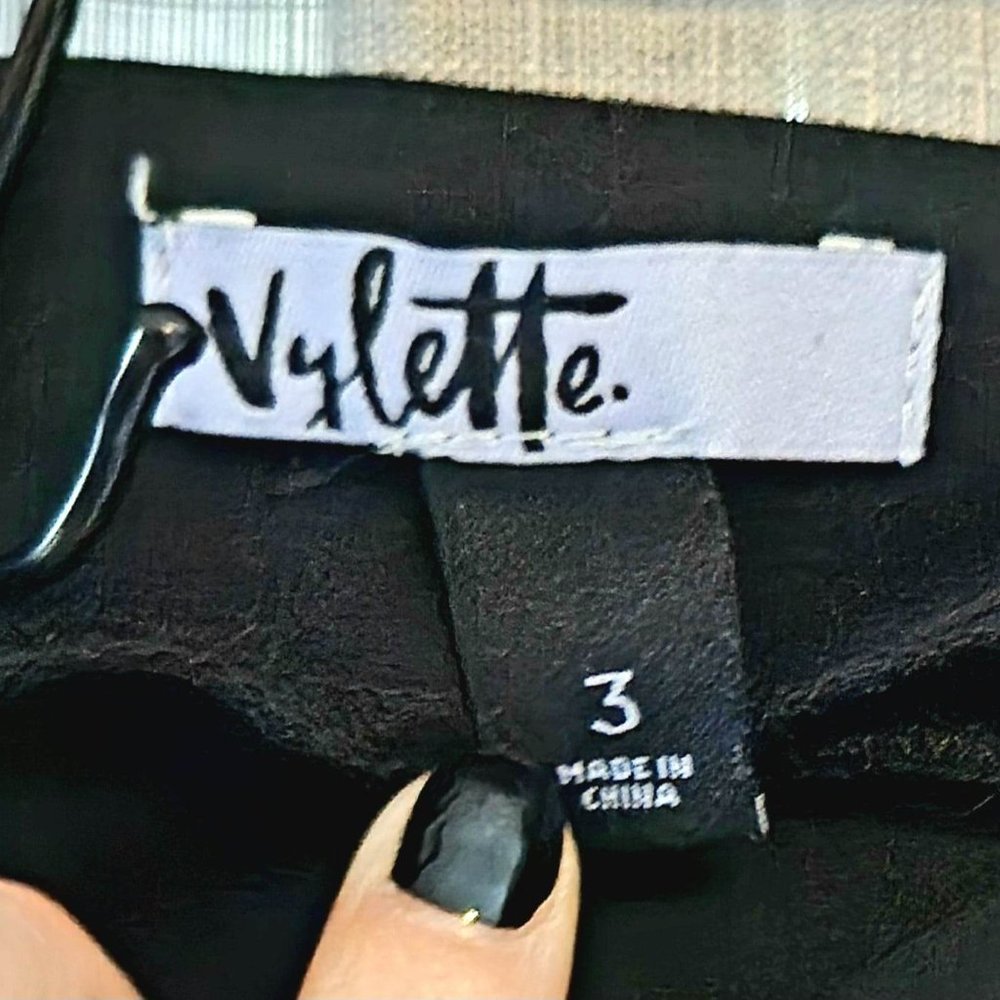 Vylette Stretch Pants w/ zipper, size 3, BLK